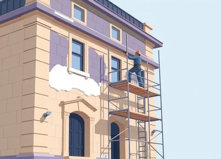 Ravalement de façade en pierre, nettoyage et application d'enduit